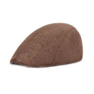 Beret Hat Men Classic Plaid Stripe  Cap for Male Winter Solid Color Keep Warm.